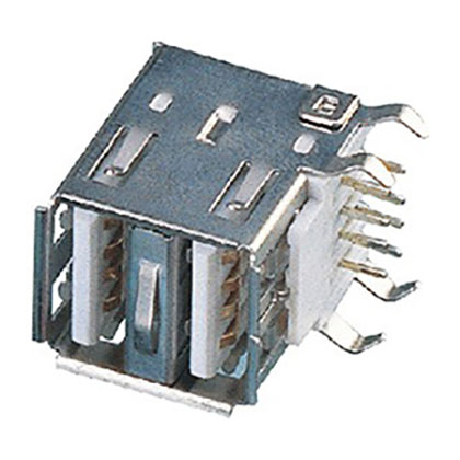 USB A Type 母座 90度 双层